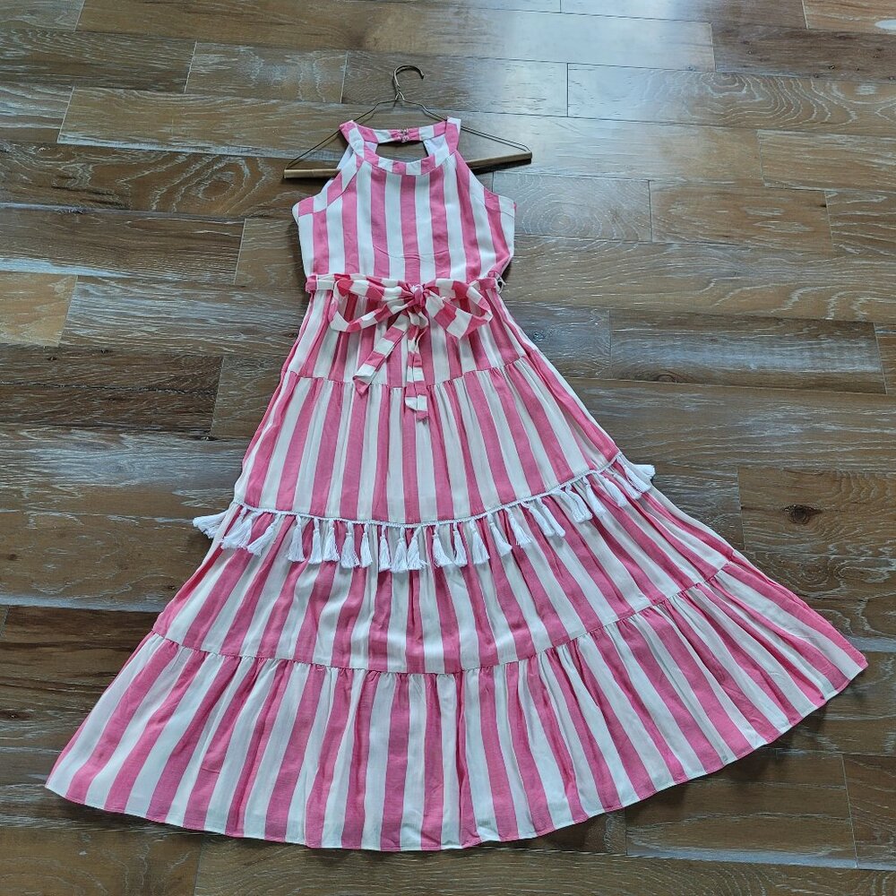 Rare Editions Girls size 12 dress. Color- Pink and White stripe.